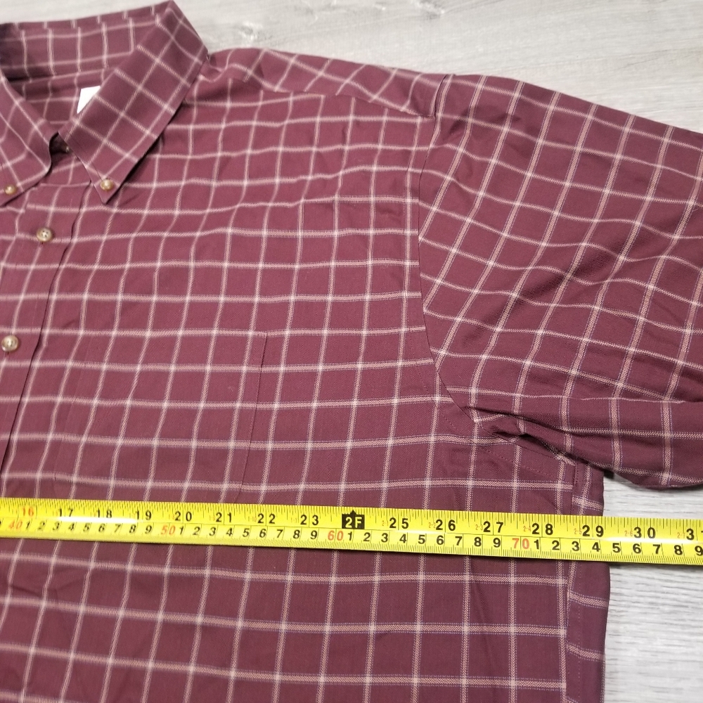 Brooks Brothers 346 Mens Button Down Shirts Size XXL Lot Of 2 Beige Red Check - Picture 5 of 10